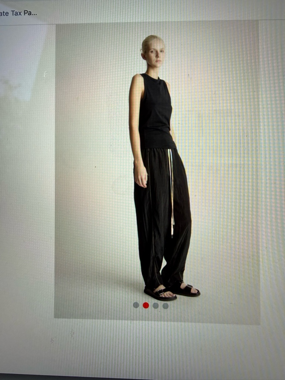 Lee Mathews Black Jogger Pants with White Drawcord